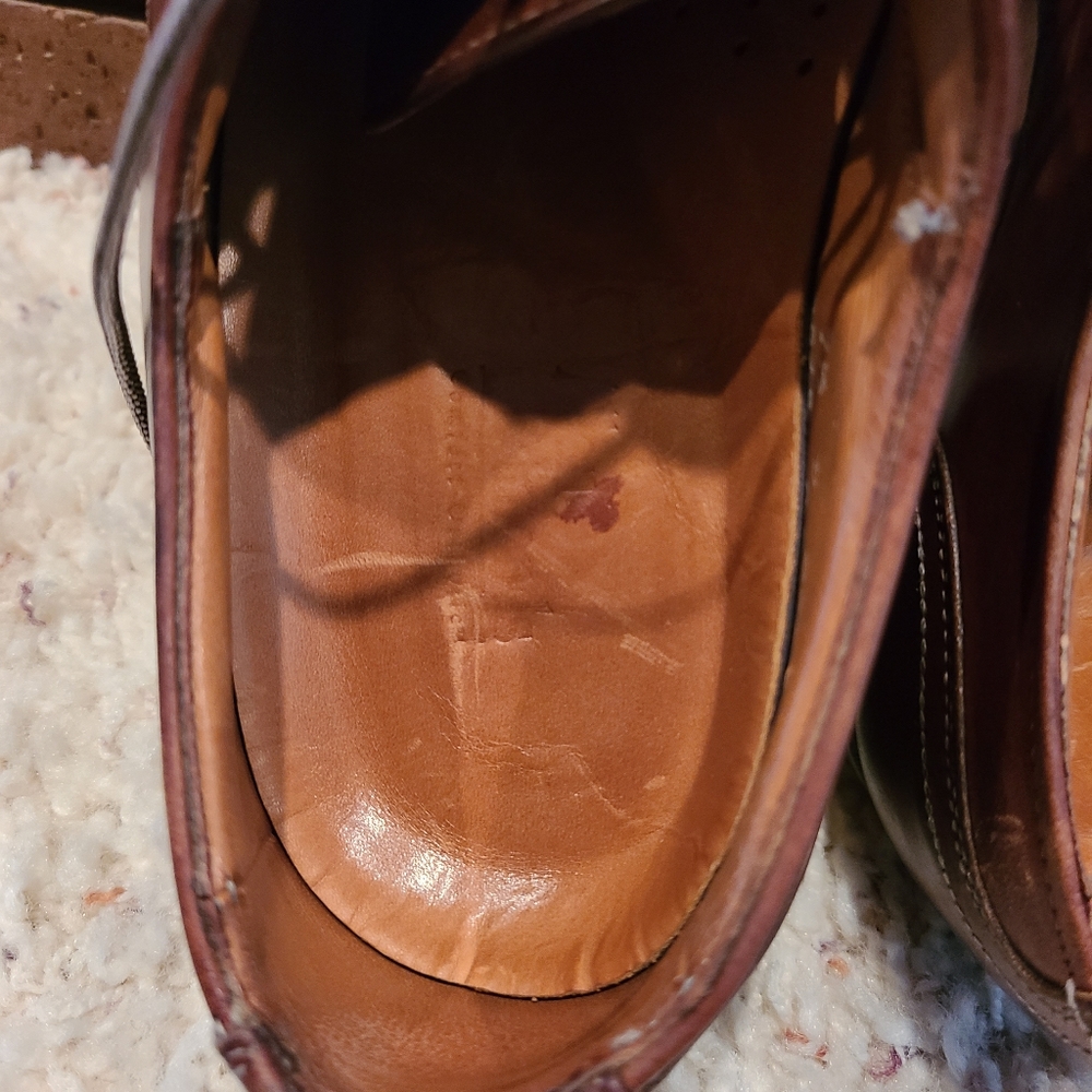 Allen Edmonds Brown Cap-Toe Oxford Lace-Up Dress Shoes Size 9 1/2 D - Picture 10 of 12